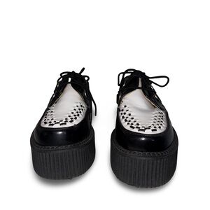 T.U.K Black and White Platform Creeper Shoes